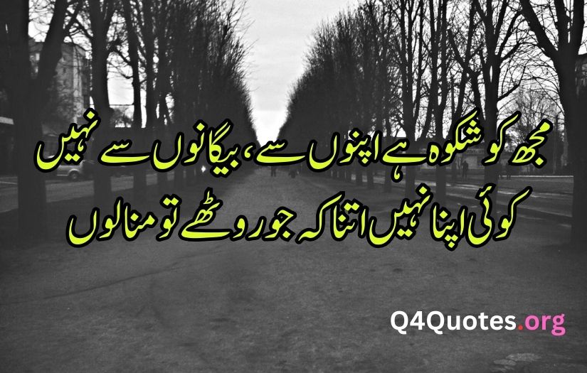 Sad poetry in Urdu words