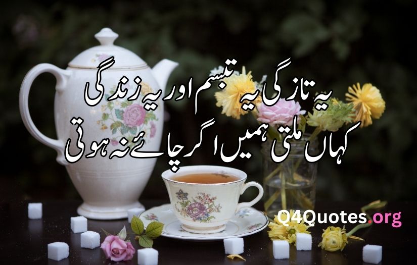 Tea poetry in Urdu text